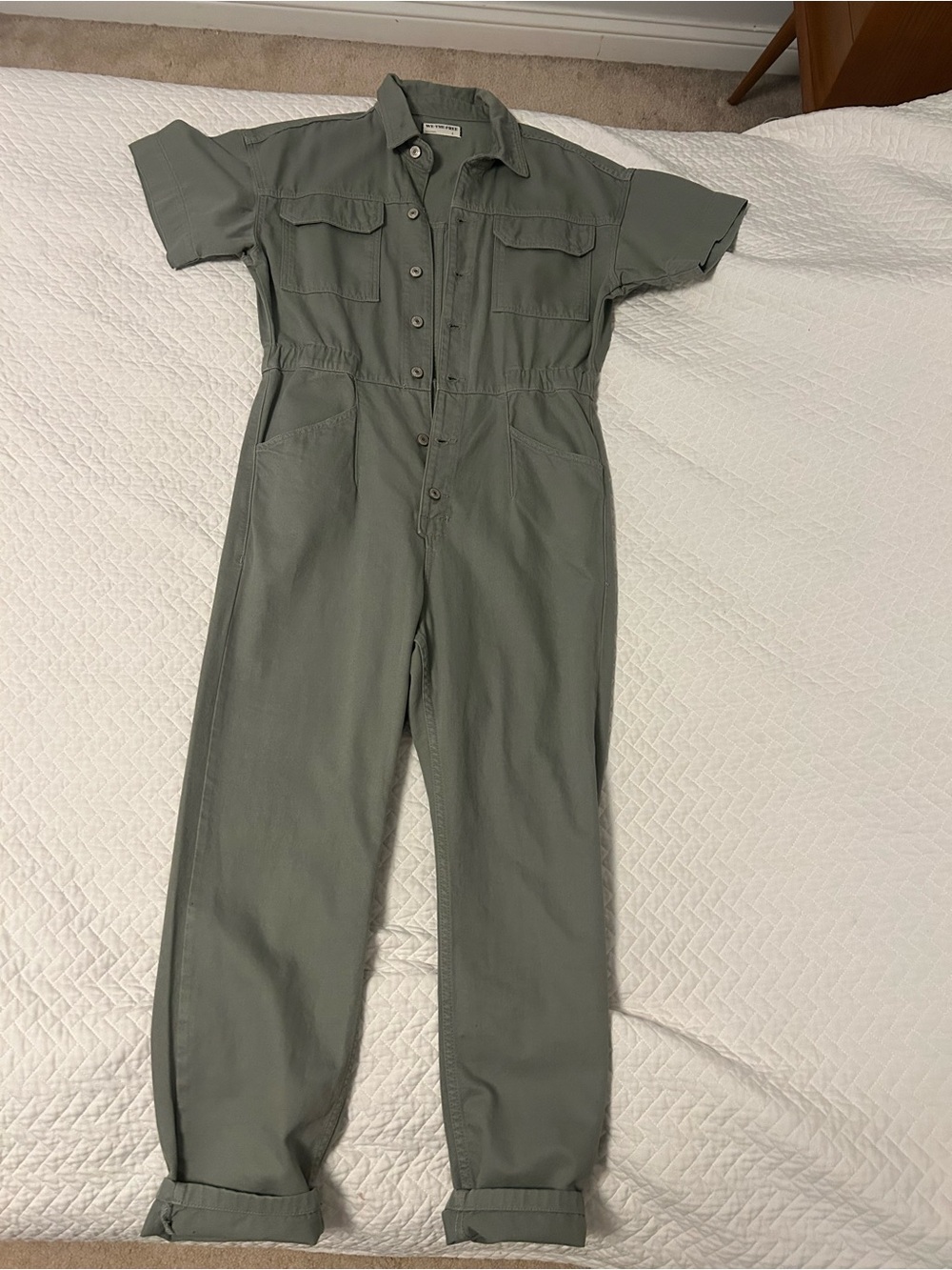 Free People - Short-Sleeve Jumpsuit in Olive Green - perfect for Fall